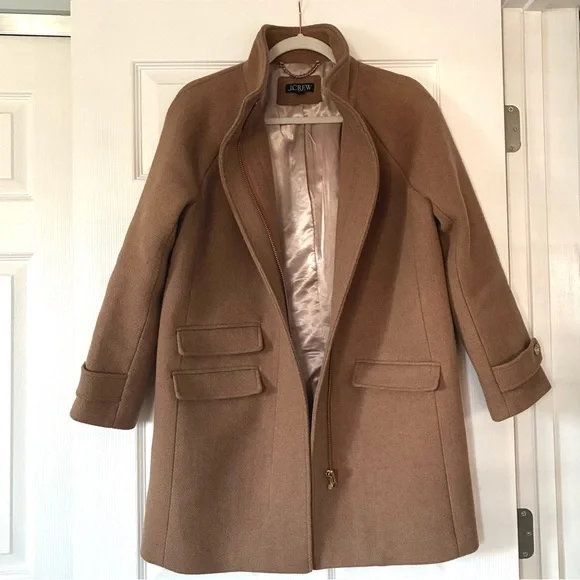 J. Crew Toscana coat in Italian stadium-cloth wool blend Acorn Camel Size 2 - Picture 2 of 5